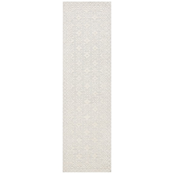Safavieh Blossom Azura Geometric Wool Runner Rug, Gray/Ivory, 2'3" x 6'