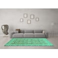 thumbnail image 3 of Ahgly Company Machine Washable Indoor Rectangle Abstract Turquoise Blue Modern Area Rugs, 8' x 12', 3 of 4