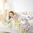 thumbnail image 4 of Feelyou Cute Bunnies Teens Bedding Comforter Set, Cartoon Rabbit Butterfly Twin Comforter Sets, Watercolor Flower Floral Reversible Bedding Set, Super Cozy Room Decor, 2 Pieces, 4 of 8
