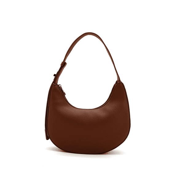 LIKE DREAMS Women's Vegan Leather Adjustable Lock Zarina Shoulder Bag, Cognac