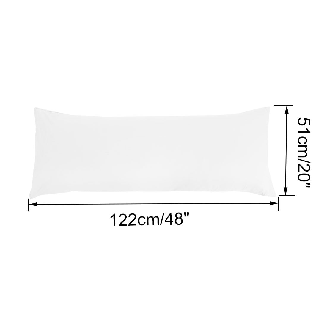 Unique Bargains Microfiber Solid Long Body Pillowcases, 2-Pack White 20" x 48"