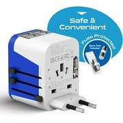 Ceptics Universal Travel Adapter Plug World Power W/ 4 USB Ports - Charge Cell Phones, Smart Watches, iPhones - For International Europe, China, UK, UAE, Australia - Type A, C, G, I