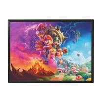 Mario Bros Black Frame Decorative Painting Canvas Decor Wall Poster Art Painting Gift For Living Room Bedroom Office Posters 12x16in