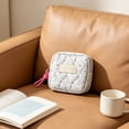 thumbnail image 6 of Feledorashia Sanitary Napkin Storage Bag, Portable Period Pouch, Heart Dots Fabric Mini Organizer, Compact Small Squares Makeup Purse with Double Zipper and Soft Quilted Design, 6 of 6