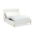 thumbnail image 2 of Jennifer Taylor Home Stockholm Modern Wavy Headboard Platform Bed, Queen, Antique White Polyester, 2 of 10