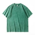 thumbnail image 2 of OGLCCG Men's Oversized T-Shirts Loose Fit Vintage Washed Tee Solid Color Drop Shoulder Crew Neck Baggy Style Streetwear Shirts Tops,XL,Green, 2 of 5