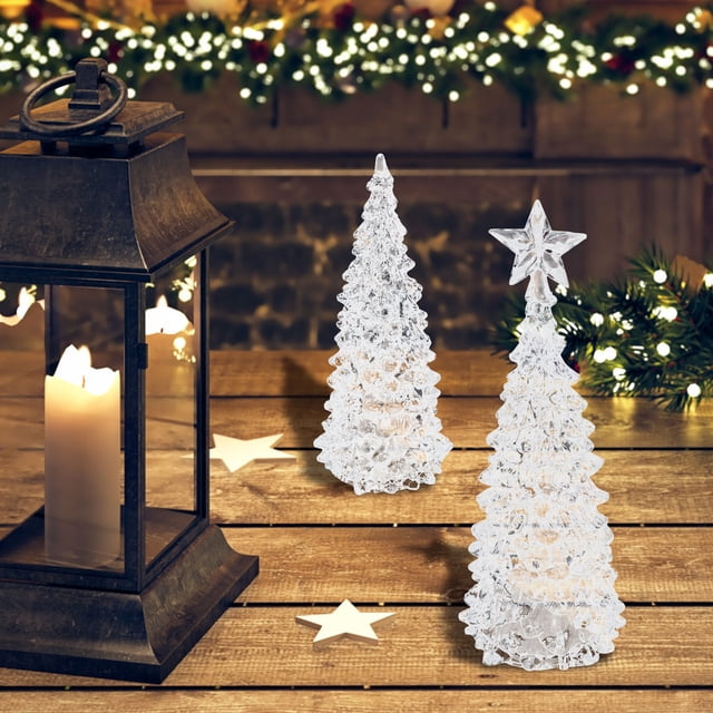 BESTYASH 2Ud Árbol Acrílico Decorativo Transparente Para Ambientes Festivos Y Hogareños