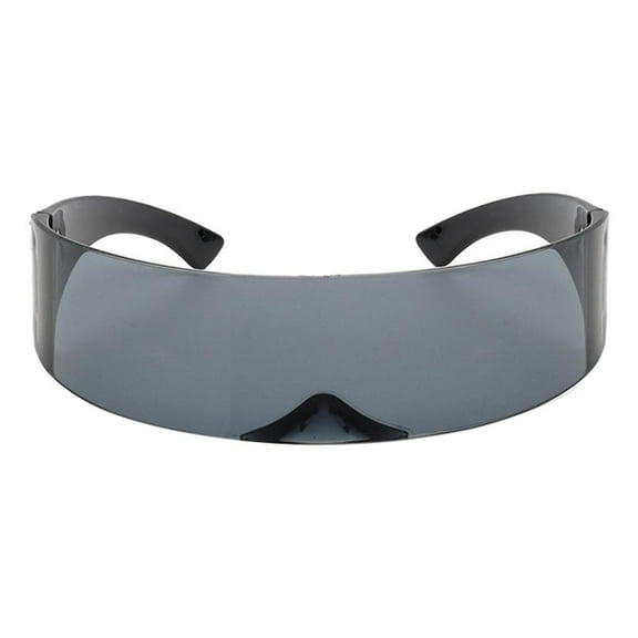 Women Mens Futuristic Visor Sunglasses Flat Top Glasses Eyewear Gray