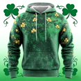 thumbnail image 2 of Kcolen Men St Patrick's Day Hooded Sweatshirt Stand Collar Irish Green Graphic Pullover Casual Jacket St Patricks Day Holiday Celebration Tops, 2 of 4