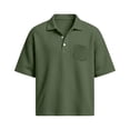 thumbnail image 3 of Bibifish Mens Polo Shirts Short Sleeve Waffle Knit Relaxed Fit Casual Shirts Pocket Daily Wear Tops, 3 of 5