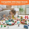 thumbnail image 2 of Tiny Land Wooden Train Set - 39 Pcs with Wooden Tracks, Expandable & Changeable - for Toddlers Ages 3+, Boys & Girls, Wood Material, 2 of 8