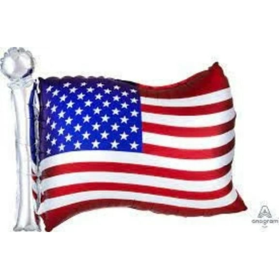 27" AMERICAN FLAG BALLOON   Large Shape Foil Mylar Balloon  Party Supplies Decorations Foil Mylar Balloon