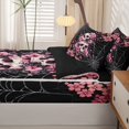 thumbnail image 5 of Homewish Gothic Skull Zipper Queen Comforter Set with Fitted Sheet and 2 Pillowcases,Happy Halloween Zipper Bedding Set,Pink Flowers Spider Web Bed Set,Black Reversible,4pcs, 5 of 8