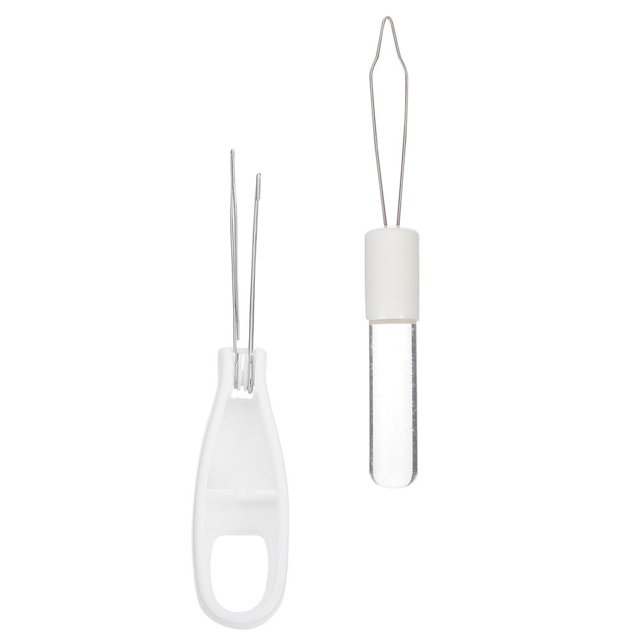 Milisten 2pcs Button Hook Tool Dressing Aid Acrylic White for Leisure Vacation