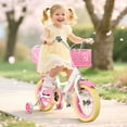 thumbnail image 6 of Korimefa Girls Bike for Toddlers 4-8 Years Old Kids, 14 inch Kids Bike with Training Wheels, Basket and Doll Seat, Children Bicycles with Handbrake, White, 6 of 18