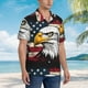 thumbnail image 3 of Fotbe American Bald Eagle Camisa Hawaiana para Hombre Unisex – Camisa Casual de Verano con Botones de Manga Corta de Algodón y Lino,3X-Large, 3 of 7