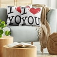 thumbnail image 5 of Ambesonne I Love You Throw Pillow Cover 2 Pack, Valentines Birthday, 20", Red White Black, 5 of 7
