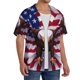 thumbnail image 2 of Balery USA Eagle with Spread Wings Camisa Casual de Manga Corta con Botones para Hombre, Texturizada, Estilo Cubano, para Playa, Verano-X-Large, 2 of 5