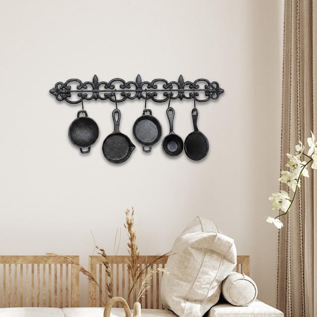 Escultura de pared de hierro fundido, vajilla decorativa, obra de rústica, estética, letrero de metal para comedor, regalo de inauguración de