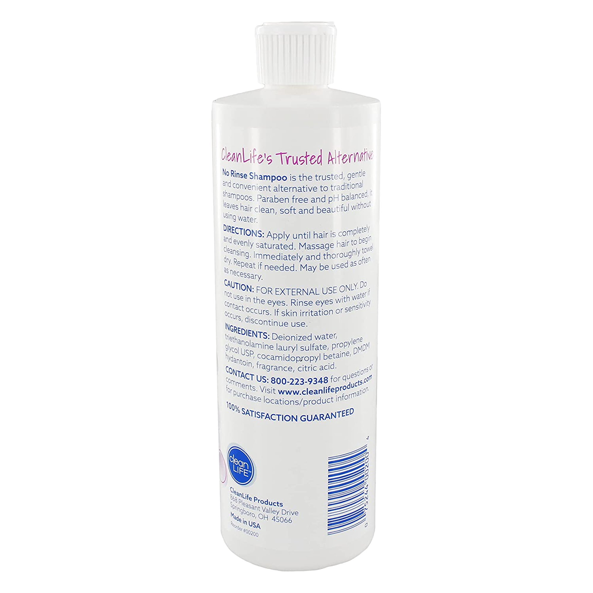 Clean Life No-Rinse Shampoo, 16 fl.oz. Bottles (Pack of 3)