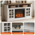 thumbnail image 5 of Electric Fireplace TV Stand up to 75" TVs, Farmhouse Entertainment Center wiht 23" Fireplace for Living Room, White, 5 of 8