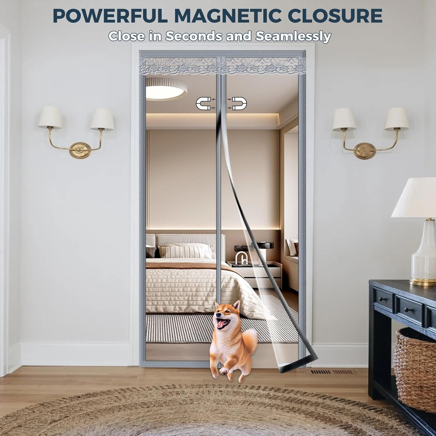Magnetic Thermal Insulated Door Curtain Transparent Door Cover Self-Closing Keep No-drill Door Curtain for Home Use EVA Magnetic Door Curtain
