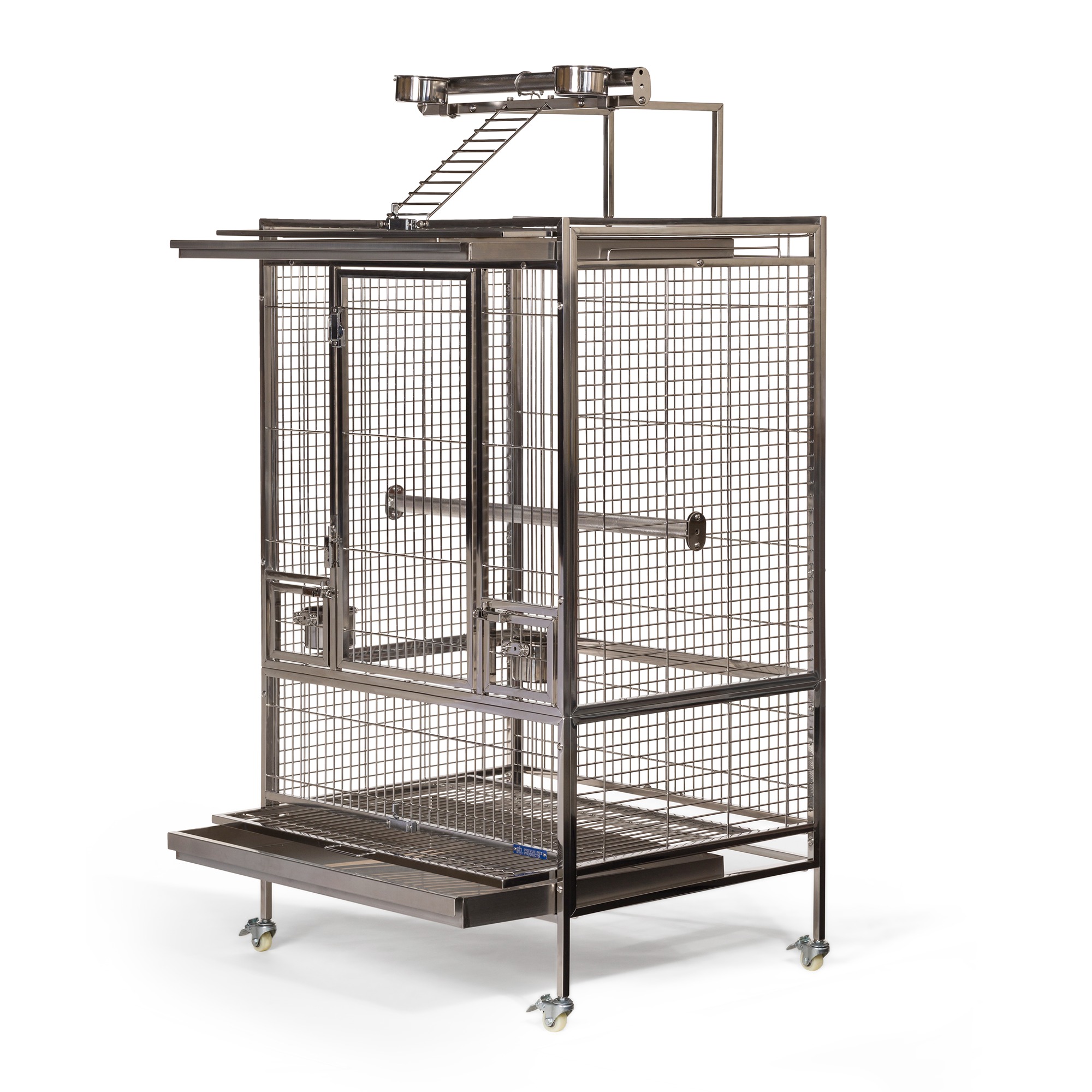 Prevue Pet Products Large Stainless Steel Playtop Bird Cage in Silver Finish 3455