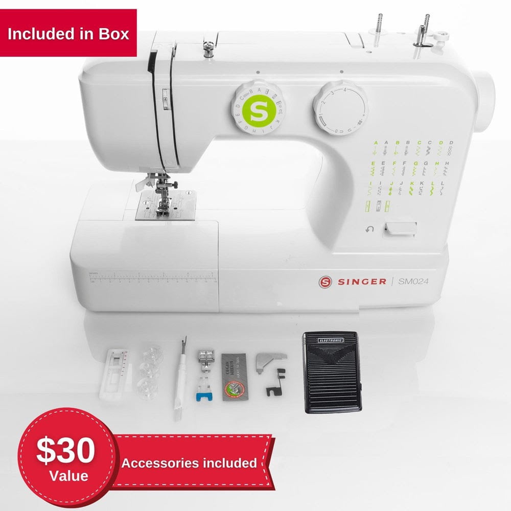 Restored Singer® Sm024 Mechanical Sewing Machine, Green (Refurbished)