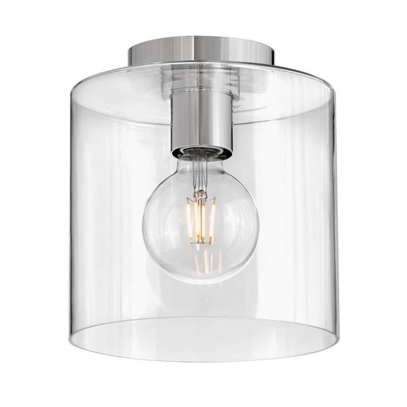 83531PN-Lark-Pippa - 12W 1 LED Small Flush Mount In Transitional-9.5 Inches Tall and 8.5 Inches Wide-Polished Nickel Finish