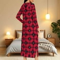 thumbnail image 5 of Womens Long Nightgowns Plaid Zipper Robes Christmas Pajama with Pocket Long Sleeve Bathrobes Loose Full Length Loungewear Warm Sleepwear Crew Neck House Coat, 5 of 9