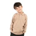 thumbnail image 4 of Leveret Boys Long Sleeve Cotton Polo Shirt Beige 10 Year, 4 of 4