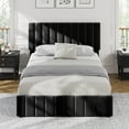thumbnail image 1 of AKDSteel Upholstered Bed Frame with 4 Storage Drawers, Velvet Platform Bed with Adjustable Linen Headboard, Wooden Slats, No Box Spring Needed, 1 of 9