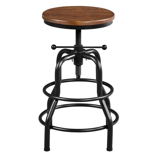 Taburete de bar Yaheetech Industrial Vintage Rustic Metal Brown