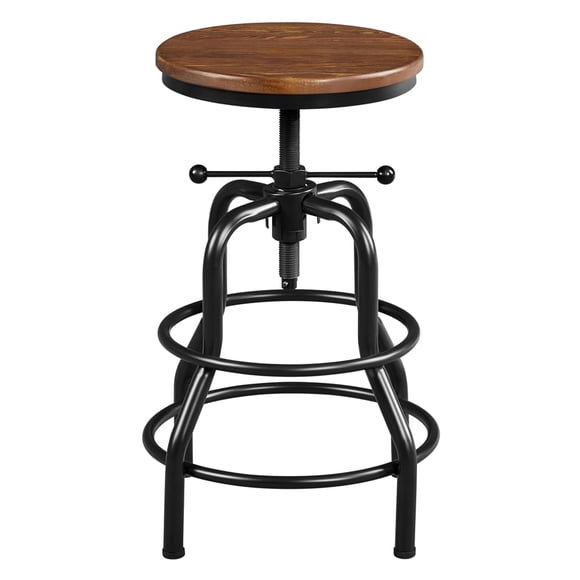 Taburete de bar Yaheetech Industrial Vintage Rustic Metal Brown