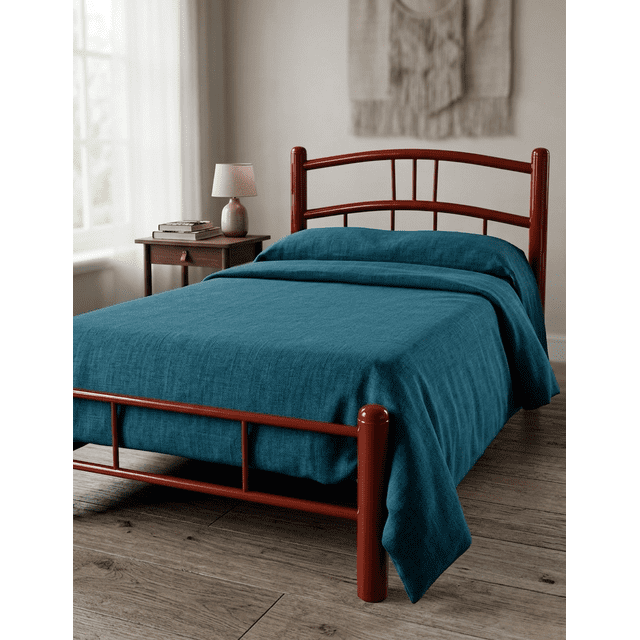 Cama Individual de acero Modelo Delhi color Rojo