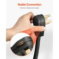 thumbnail image 6 of VEVOR 10 ft Dryer Power Cord, 4-Prong NEMA 14-30P Appliance Dryer Cord with Eyelet Connectors, 125V/250V, SDRT 10AWG/4C, 30A, Pure Copper Wire Cable with PVC Cable Tie, Ideal for Indoor & Outdoor Use, 6 of 9