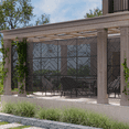 thumbnail image 3 of 72"x35"x16" Outdoor Privacy Screen with Stand Metal Balcony Decorative Screen,Black, 3 of 10