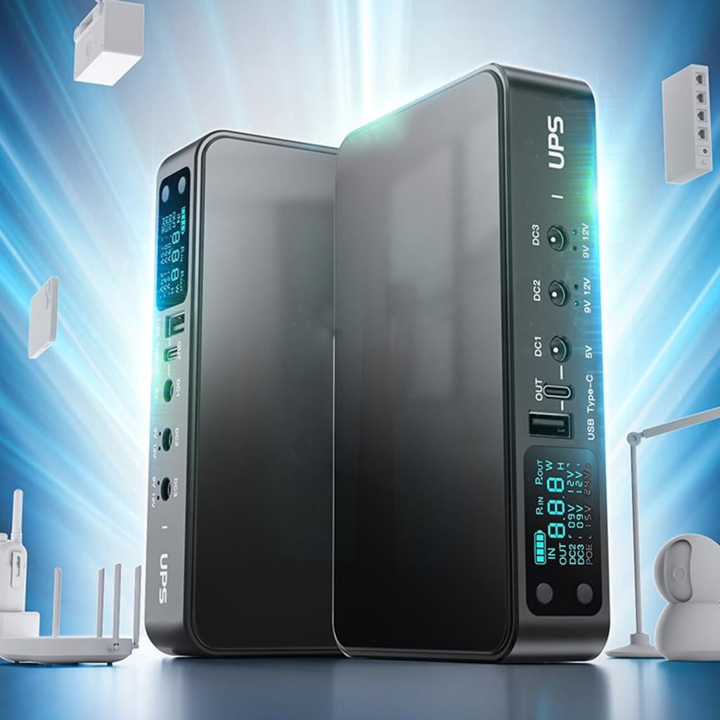 HONCLL UPS Battery Backup 9000mAh/10400mAh/18000mAh Small Uninterruptible Power Supply