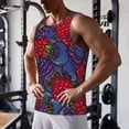 thumbnail image 5 of KLL Wild Berries Print Men's Muscle Gym Workout Stringer Tank Tops Bodybuilding Fitness T-Shirts Tank Tops Men-4X-Large, 5 of 7