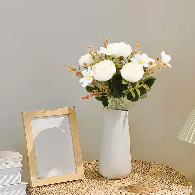 Peonías artificiales - 6 opciones de color, ramo de 10,6" para centros de mesa de boda, decoración del hogar y decoración interior de hotel