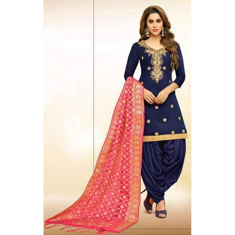 Party Wear Designer Indian Pakistani Salwar Kameez Suits Punjabi Patiala Dress Blue XXL 46 Walmart