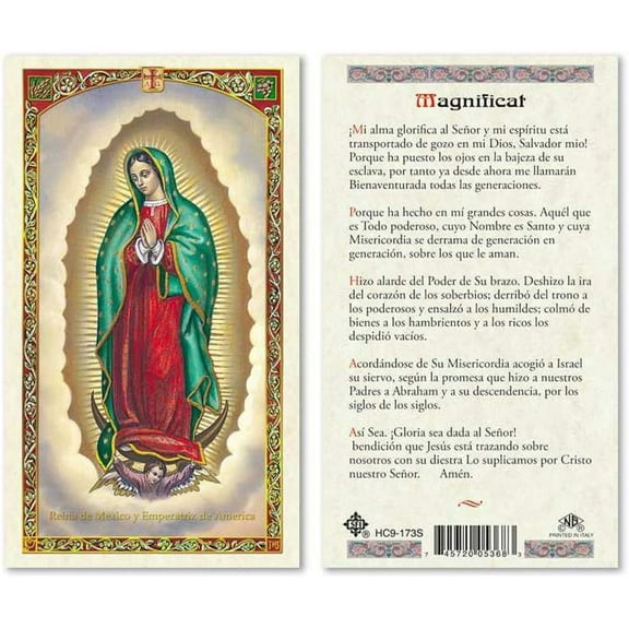Oracion a La Magnificat Virgen Guadalupe Tarjetas Laminadas en Espanol Laminated Prayer Cards - Pack of 25