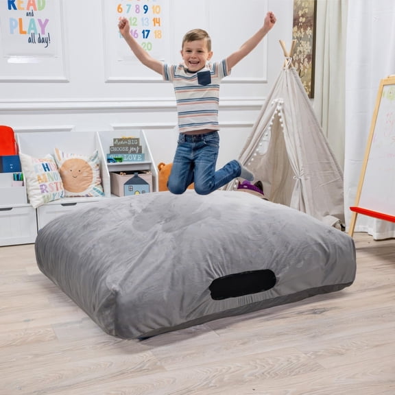 Foamma Crash Pad, Soft Fabric Surface and Washable Cover, Sensory Pad with Foam Blocks for Kids and Adults, 36 x 36 Inches, 3 x 3 Feet