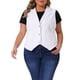 thumbnail image 1 of Chaleco de mezclilla sin mangas para mujer GRACE & GRANDEUR de talla grande, chaleco casual de jean 2X blanco, 1 of 1