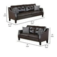 thumbnail image 5 of Hera 2 Piece Sofa and Loveseat Set 4 Pillows Classic Brown Faux Leather, 5 of 5