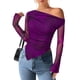 thumbnail image 1 of Blusa PRETTYGARDEN Mujer Hombros Descubiertos Y2K Tie Dye de Malla, 1 of 9