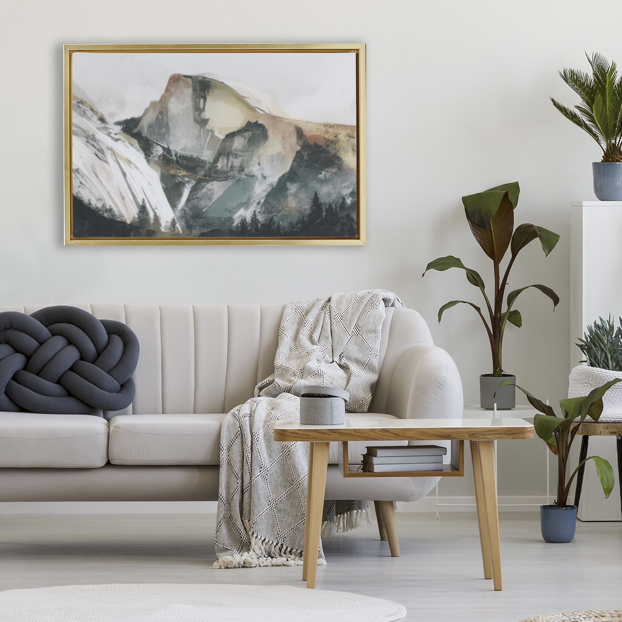 Stupell Industries Abstract Sierra Nevada Mountain Gold Framed Floater Canvas Wall Art, design by Chromatic Storm Studio