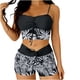 thumbnail image 2 of Traje de baño de dos piezas para mujer, trajes de baño para mujer, traje de baño bikini de dos piezas con estampado de bloques de color para mujer, 2 of 9
