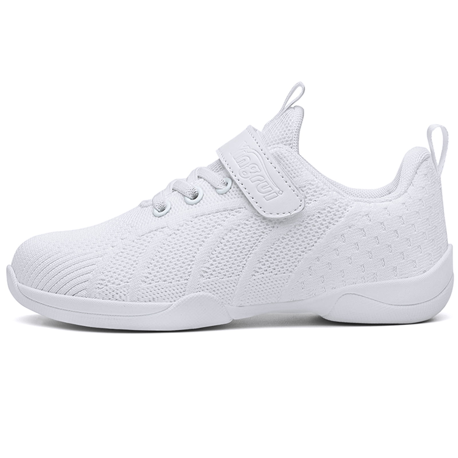DADAWEN Girls Wihte Cheerleading Shoes Dance Fitness Training Athletic Cheer Sneakers for 1 Little Kid