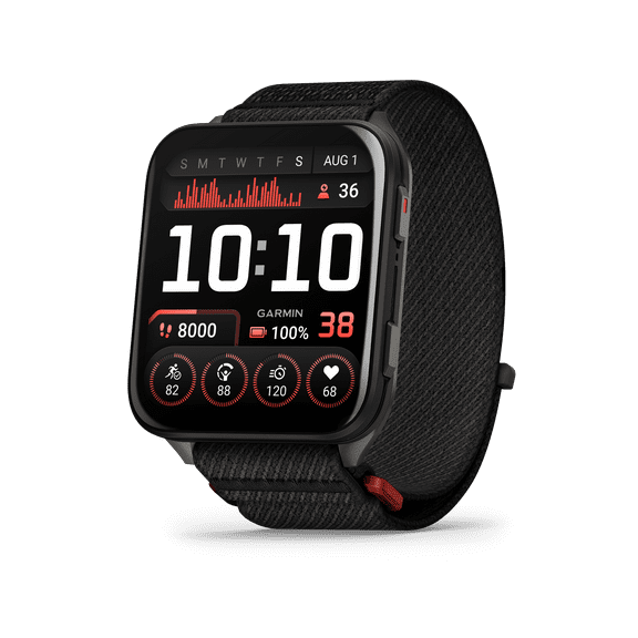 Garmin Venu X1, Thin and Lightweight GPS Smartwatch, AMOLED Display, Advanced Health and Fitness Features, Black with Slate Titanium Caseback and Black ComfortFit Nylon Band